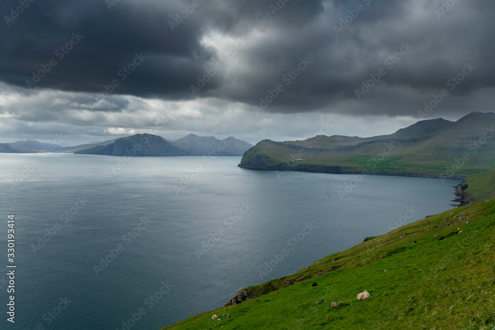 View towards Koltur island on the Faroe Islands.