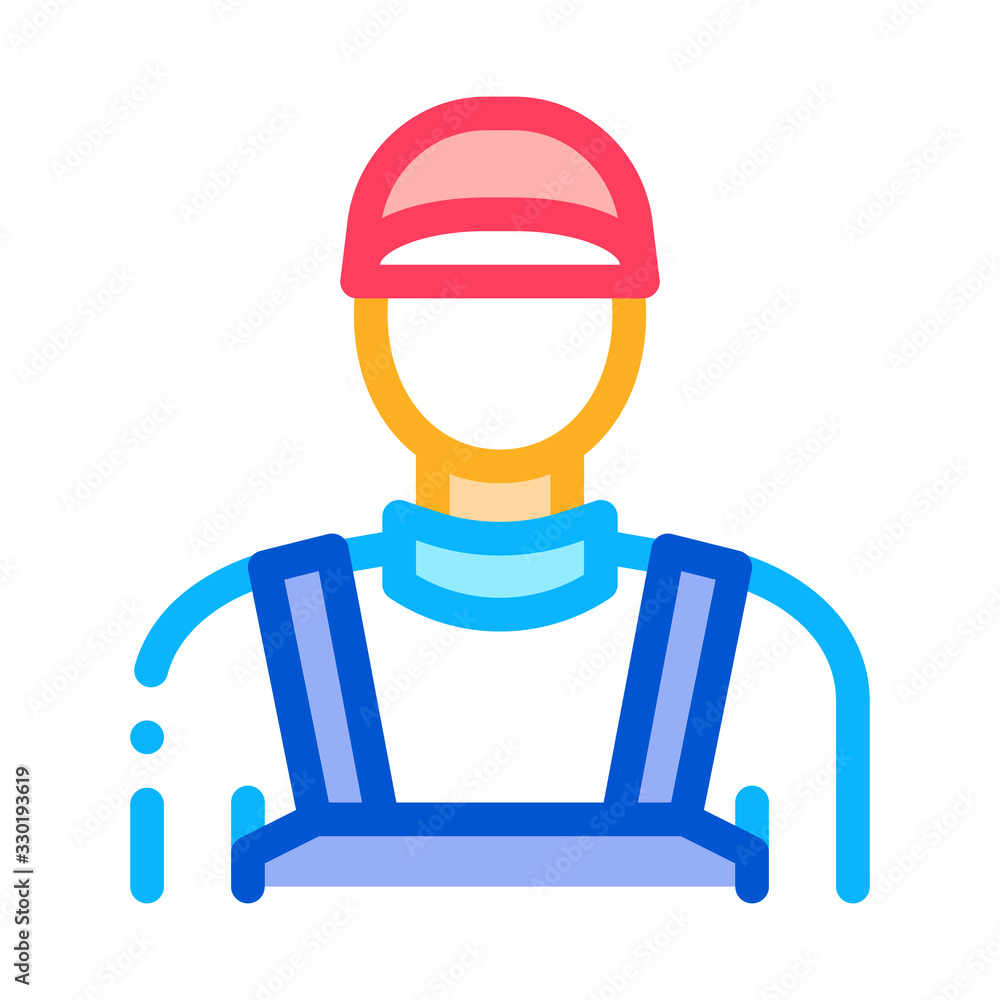 Plumber Worker Icon Vector. Outline Plumber Worker Sign. Isolated Contour Symbol Illustration Plumber Worker Icon Vector. Outline Plumber Worker Sign. Isolated Contour Symbol Illustration