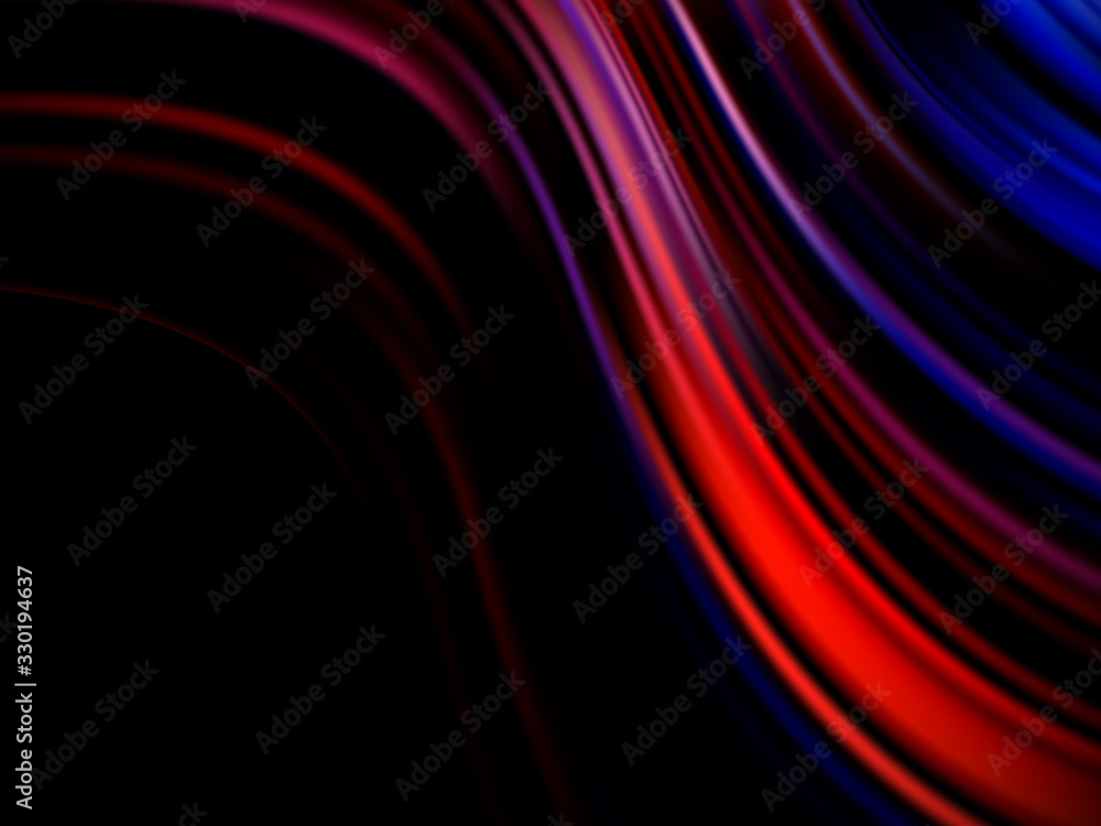 Colorful abstract waves on black background Vector eps10