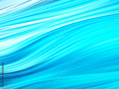 Blue abstract vector background. Stream of bright waves of paint acrylic.