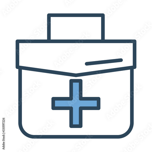 medicine drug kit half line and color style icon