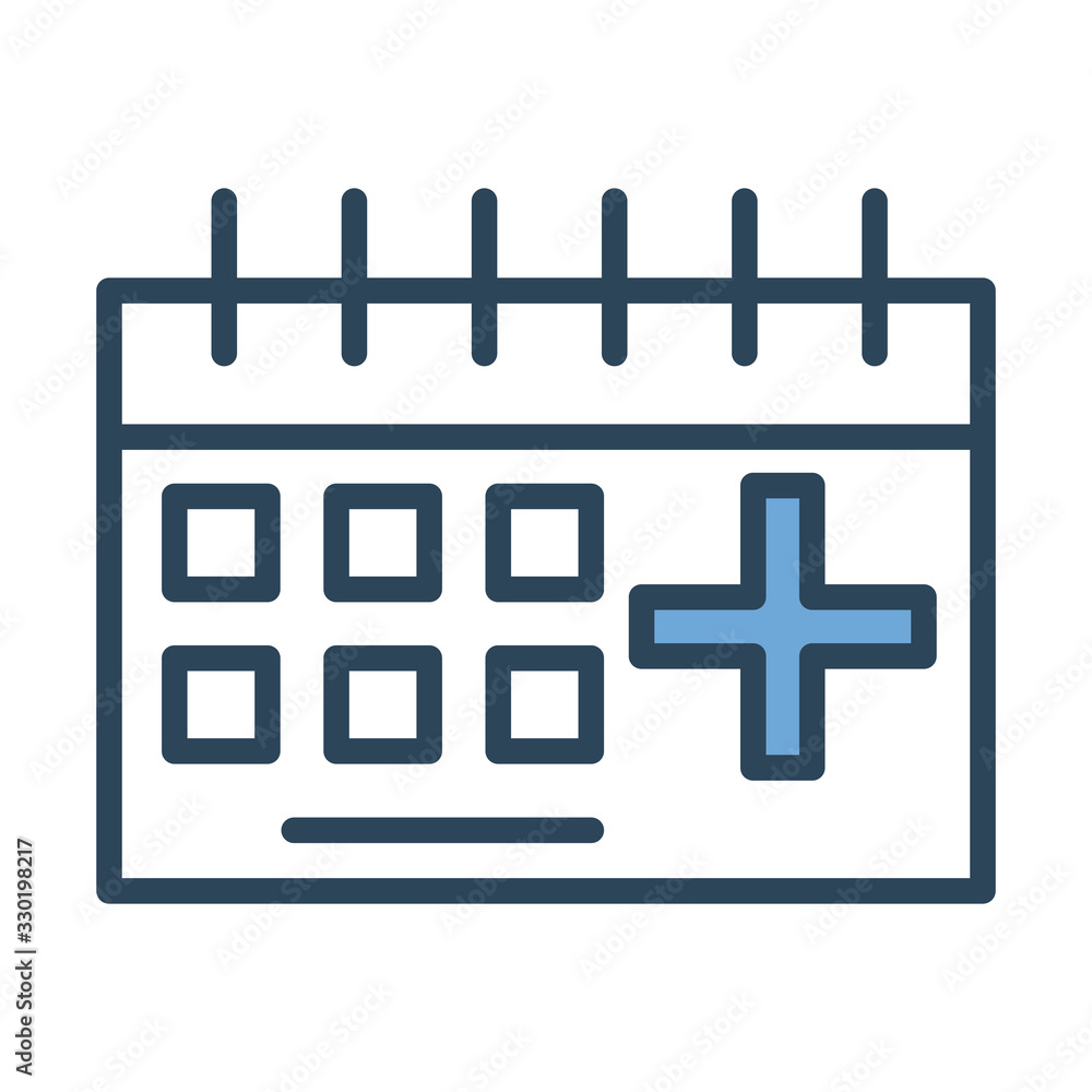 calendar with medical cross symbol half line and color style calendar with medical cross symbol half line and color style