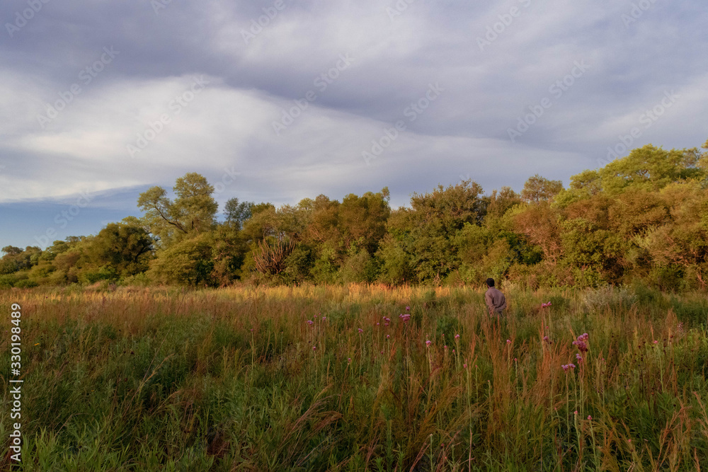 Obraz premium Human and grassland