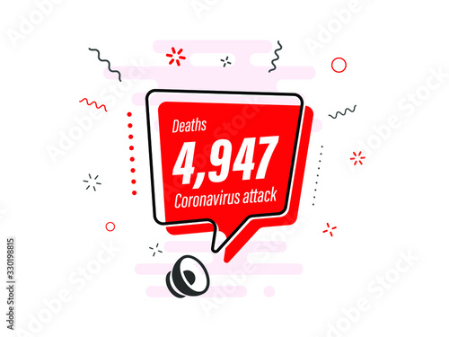 Quick Tips badge with Loudspeaker. Illustrations concept coronavirus COVID-19. Virus wuhan from China. Alert on Pandemia. 