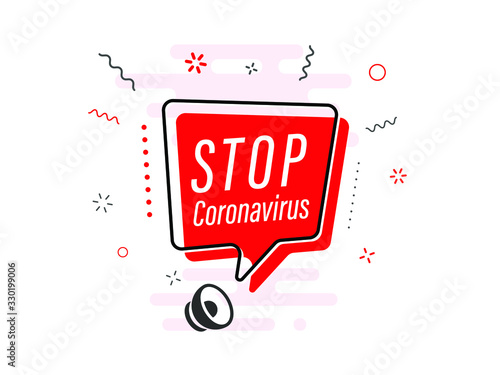 Quick Tips badge with Loudspeaker. Illustrations concept coronavirus COVID-19. Virus wuhan from China. Alert on Pandemia. 