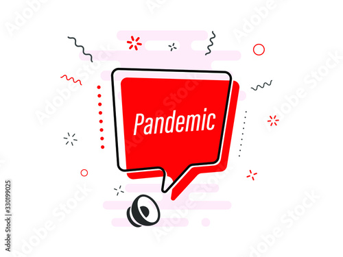 Quick Tips badge with Loudspeaker. Illustrations concept coronavirus COVID-19. Virus wuhan from China. Alert on Pandemia. 