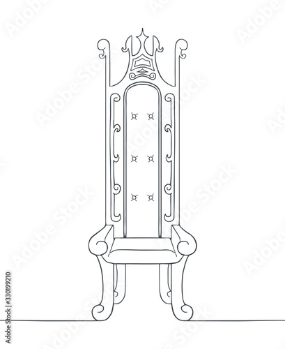 Design of royal chair hand illustration