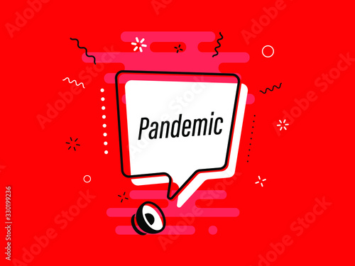 Quick Tips badge with Loudspeaker. Illustrations concept coronavirus COVID-19. Virus wuhan from China. Alert on Pandemia. 