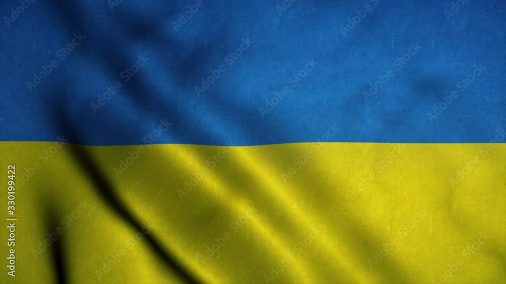 Ukraine flag waving in the wind. National flag of Ukraine. Sign of Ukraine seamless loop animation. 4K Ukraine flag waving in the wind. National flag of Ukraine. Sign of Ukraine seamless loop animation. 4K