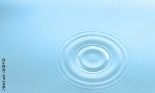 Water circle ripple  light blue water  close up