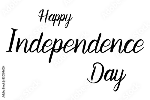 Happy Independence Day hand lettering text