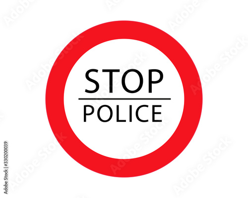 Free Download Stop police Information and Warning Road traffic street sign, vector illustration collection isolated on white background for learning, education, driving courses, sticker, icon. - GFXLoad