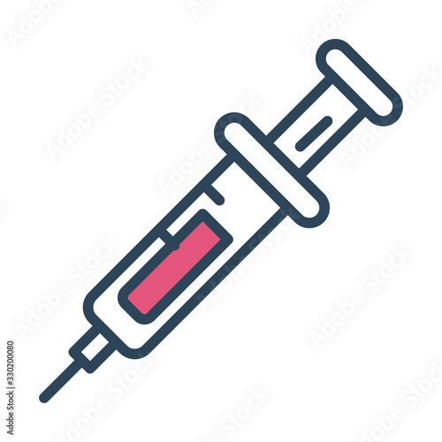 medicine injection drug half line and color style icon