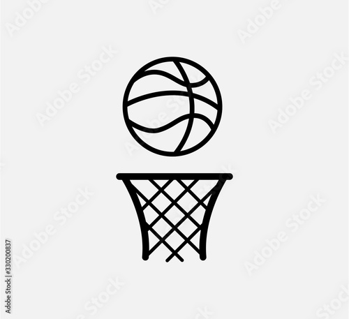 Basket ball icon vector logo design template