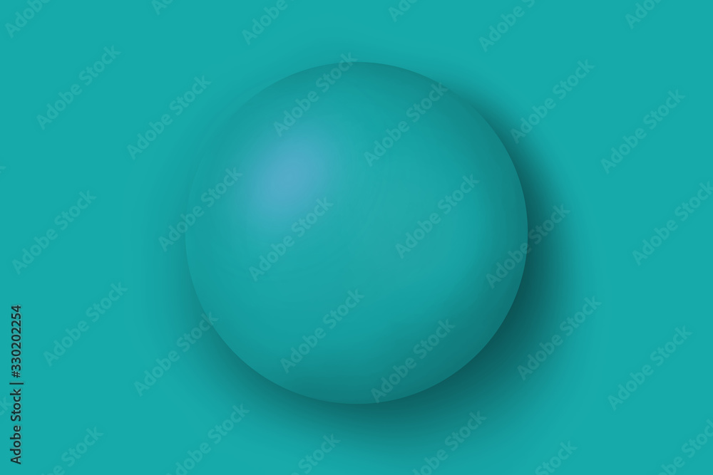 turquoise ball on a turquoise background