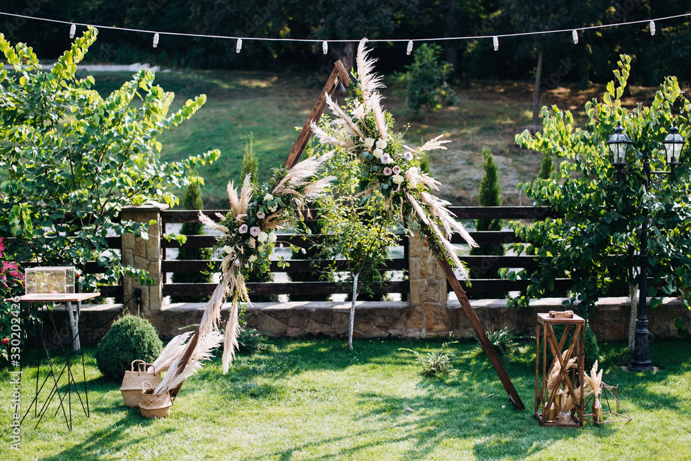 Obraz premium Wedding decoration rustic style. Wedding decor boho style