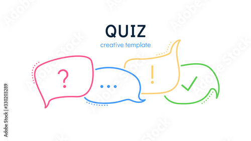 Quiz speech bubbles for a creative victorine