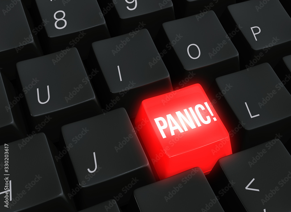Time to Press The Panic Button Illustration. Time to Press The Panic Button Illustration.