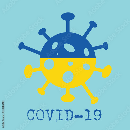 Covid-19. Coronavirus 2019-nCoV vector design. Wuhan virus in Ukraine. Web banner concept