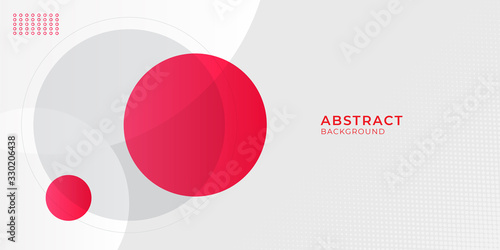 Abstract round circle red white background with blank space