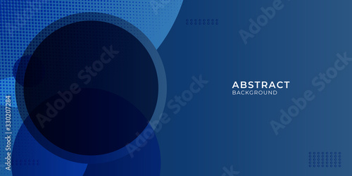 Blue background with blue navy circle rings in faded distressed vintage dark texture design, modern geometric pattern paper 