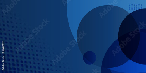 Abstract geometric blue and dark navy color background with circle shape. Vector, illustration Modern blue abstract background, the look of stainless steel, circular lines on a blue background