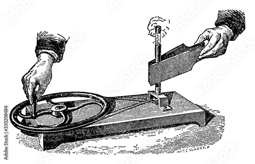 Tyndall's Experiment, vintage illustration.