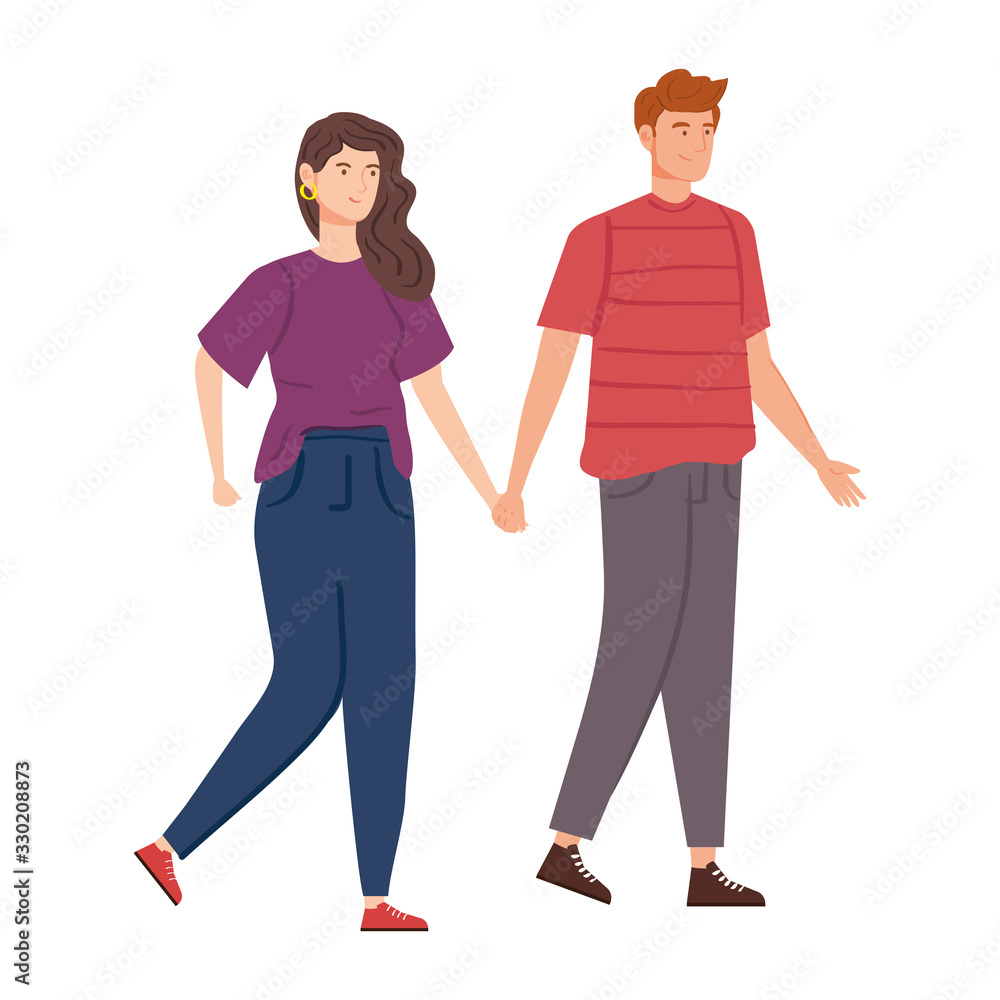 young couple avatar character icon vector illustration design young couple avatar character icon vector illustration design
