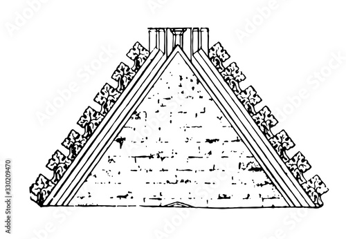 Crest Tile or material,  vintage engraving.