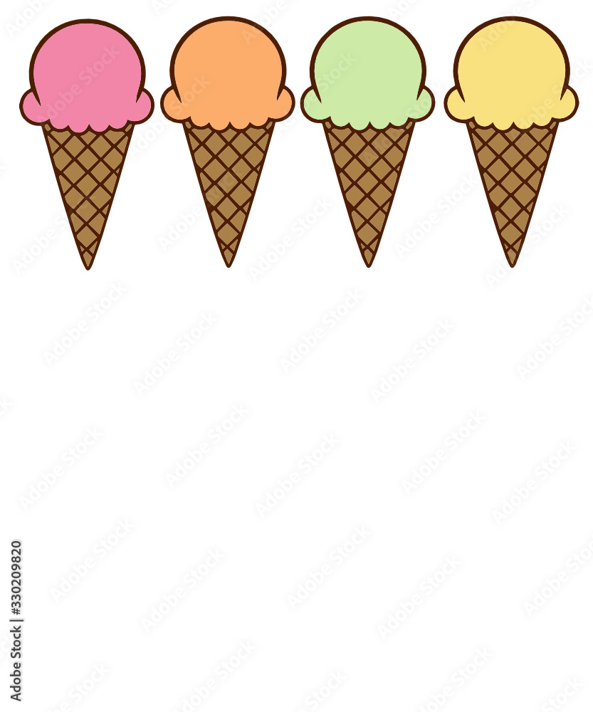 Ice Cream Cones Vector Illustration