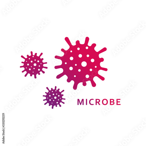 microbe, bacterium icon isolated on white, medical concept