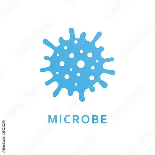 microbe, bacterium icon isolated on white, medical concept