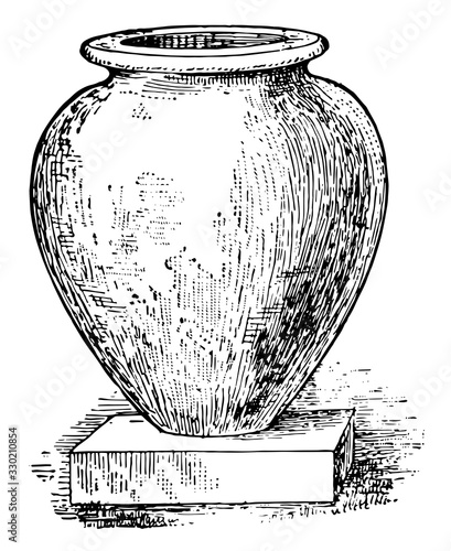 Pithos Used for the storage of wine or oil, vintage engraving.