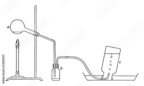 Nitrous Oxide Preparation, vintage illustration