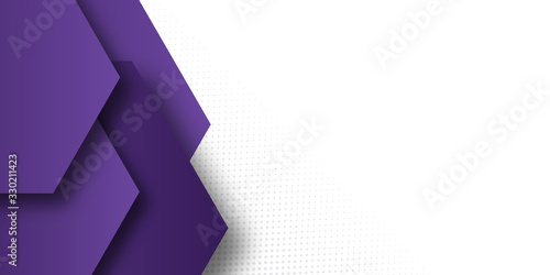 Modern purple gradient background. Dynamic polygon shapes with halftone decoration. Abstract background modern futuristic graphic. Vector abstract background for presentation design, flyer, poster