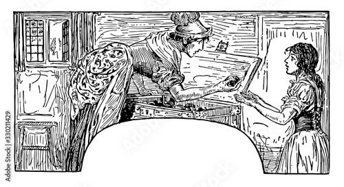 Juniper-Tree, vintage illustration