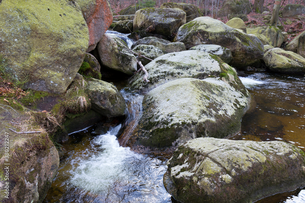 North Bohemia forest Landscape with its Boulders and Trees, Jizera Mountains, Czech Republic North Bohemia forest Landscape with its Boulders and Trees, Jizera Mountains, Czech Republic