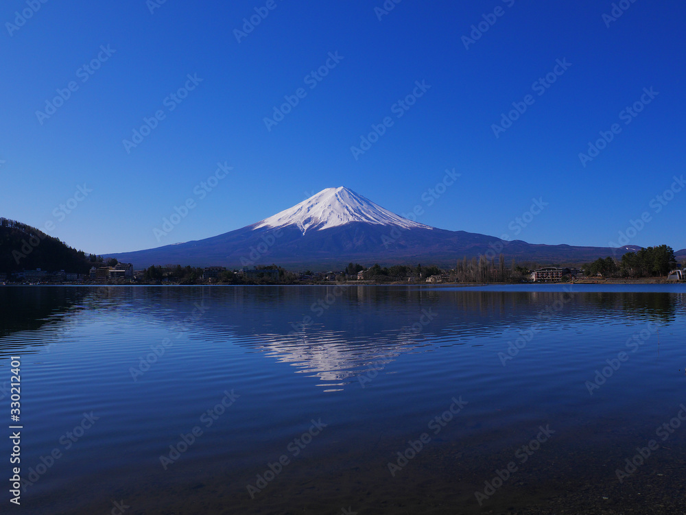 Mt. Fuji of Clear blue sky  from 