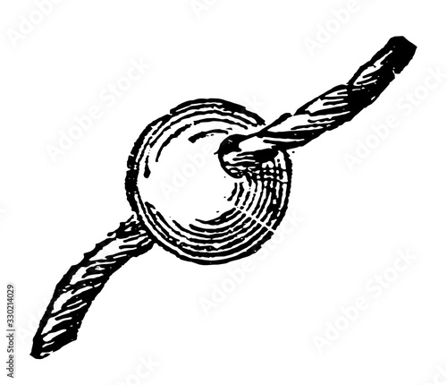 Bead, vintage engraving.
