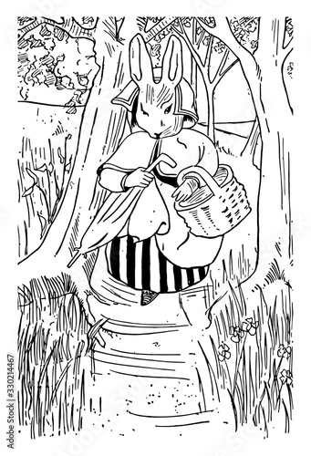 Bunny Was Ashamed of His Parents, vintage illustration