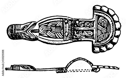  Frankish period, vintage engraving.