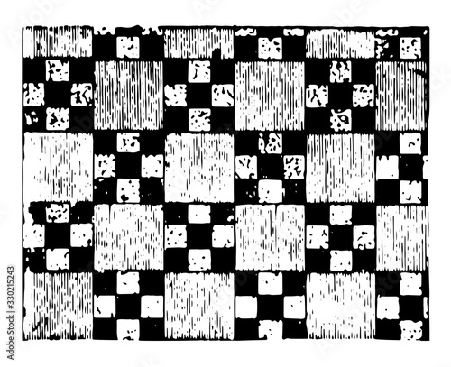 Tomb Ceiling design from an Egyptian tomb ceiling, vintage engraving.