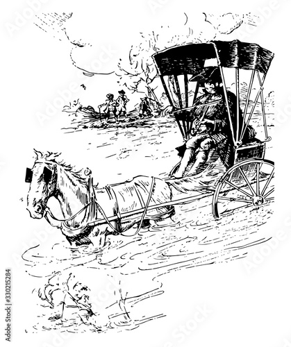 Fiddling Parson, vintage illustration