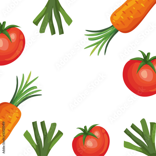frame of fresh tomatoes and vegetables design