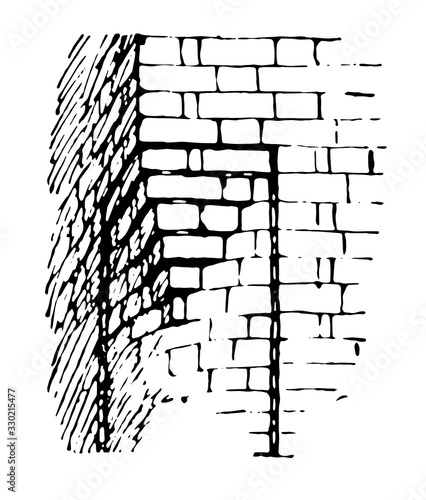 Corbel, Medieval architecture,  vintage engraving.