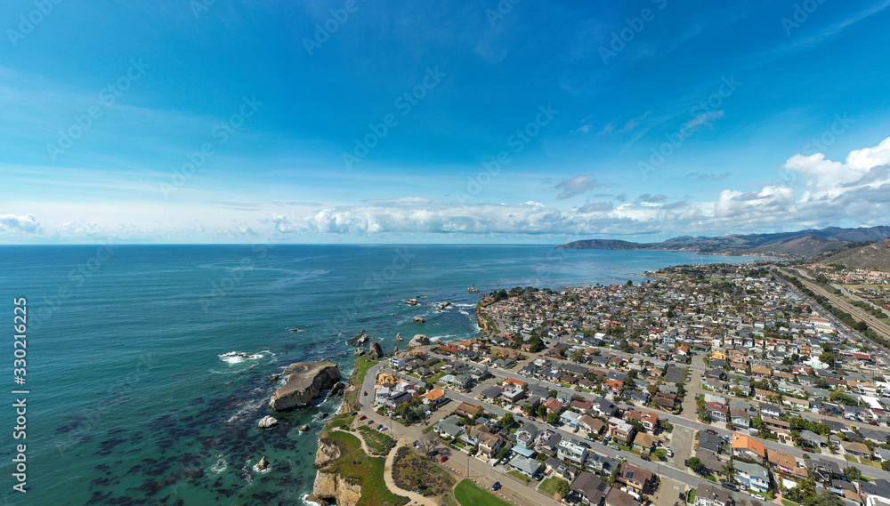 California Coastline Beautiful Aerial Panoramic