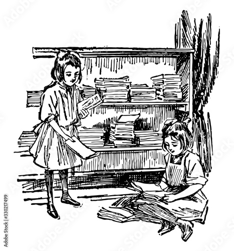 Magazine Pile, art,  vintage engraving