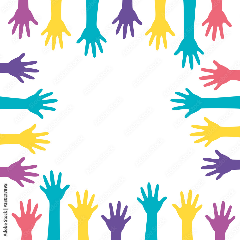 Fototapeta premium hands of colors isolated icon vector illustration design