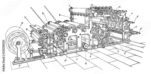 Web Machine, vintage illustration.