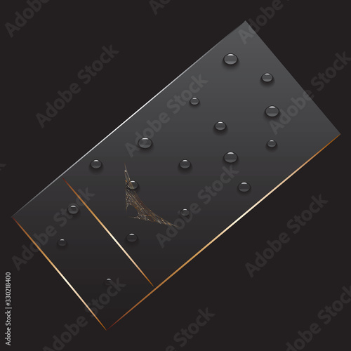 Black purse, Notepad, notebook made of cramped leather with a gold trim